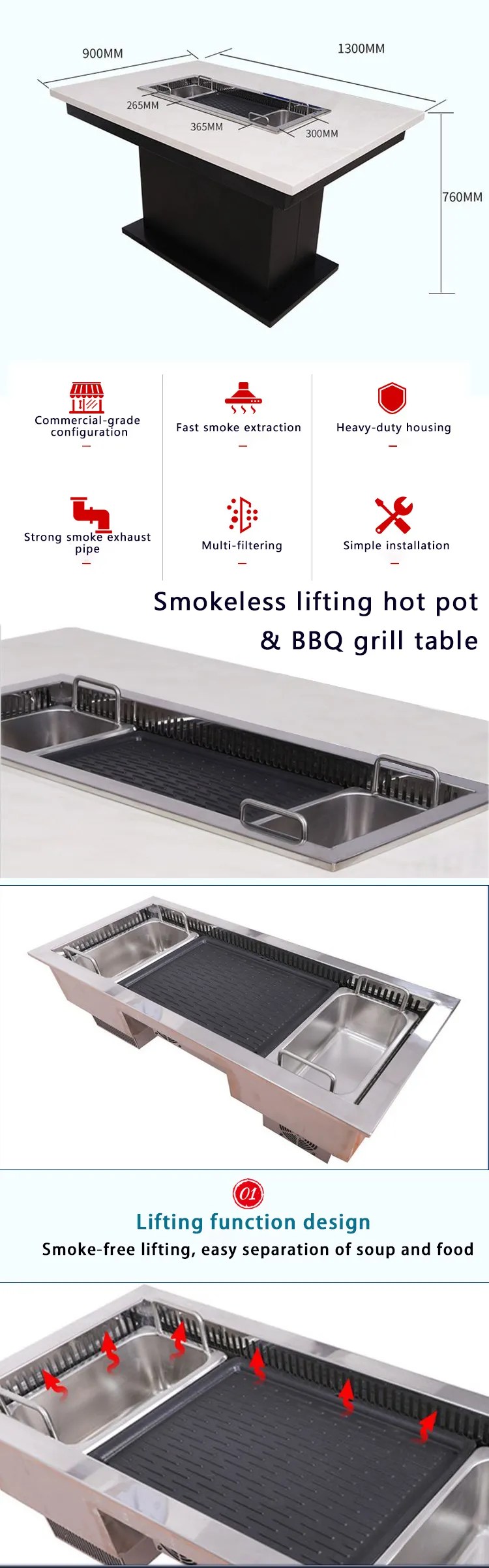 Korean Bbq Hot Pot Buffet Table For Restaurant Hotel HPOTT