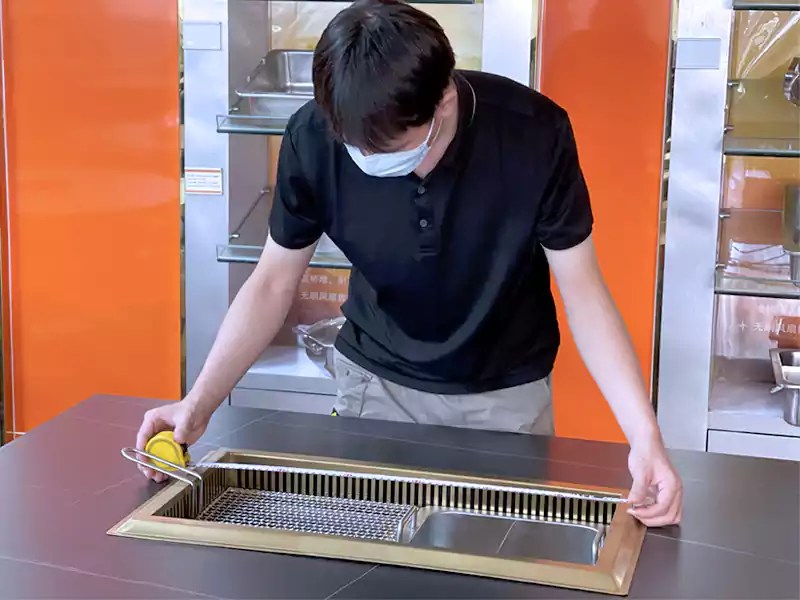 Korean BBQ Table Hot Pot Table Equipment Manufacturer HPOTT