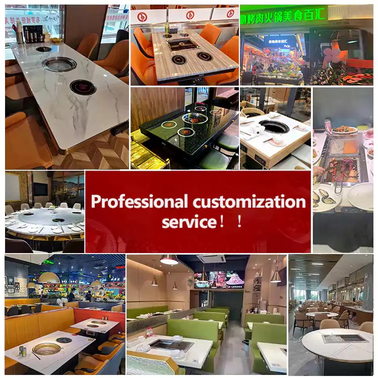 Hot Pot Table with Induction Cooker Electric Commercial Round Hot Pot