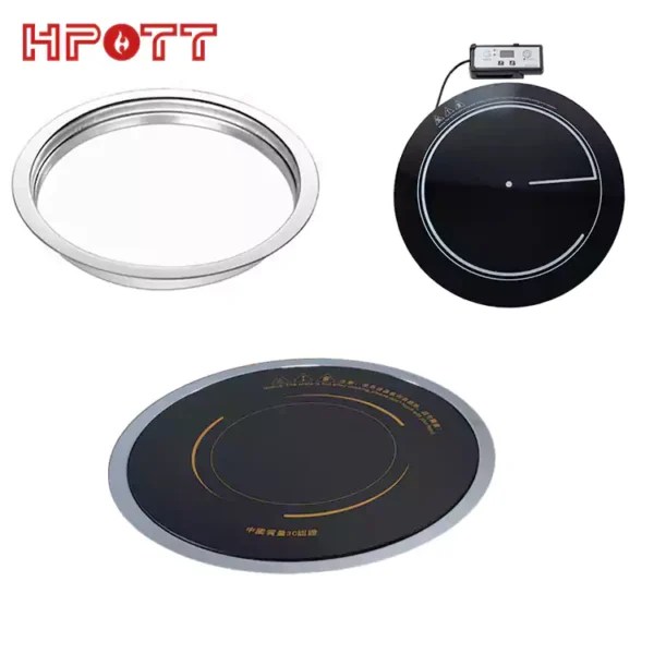 Hot Pot Table with Induction Cooker Electric Commercial Round Hot Pot