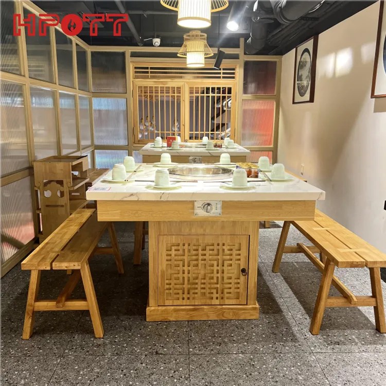 Propane LNG LPG Gas Hot Pot Stove Table For Commercial HPOTT