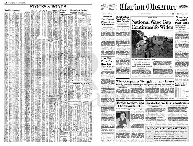 Newspaper Clarion Observer 1980s Hand Prop Room