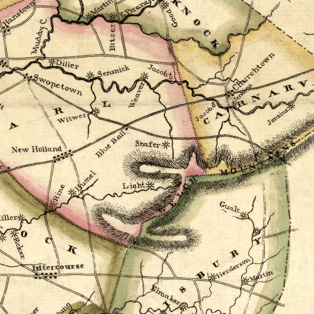 1821 Map of Lancaster County Historic Preservation Trust of Lancaster