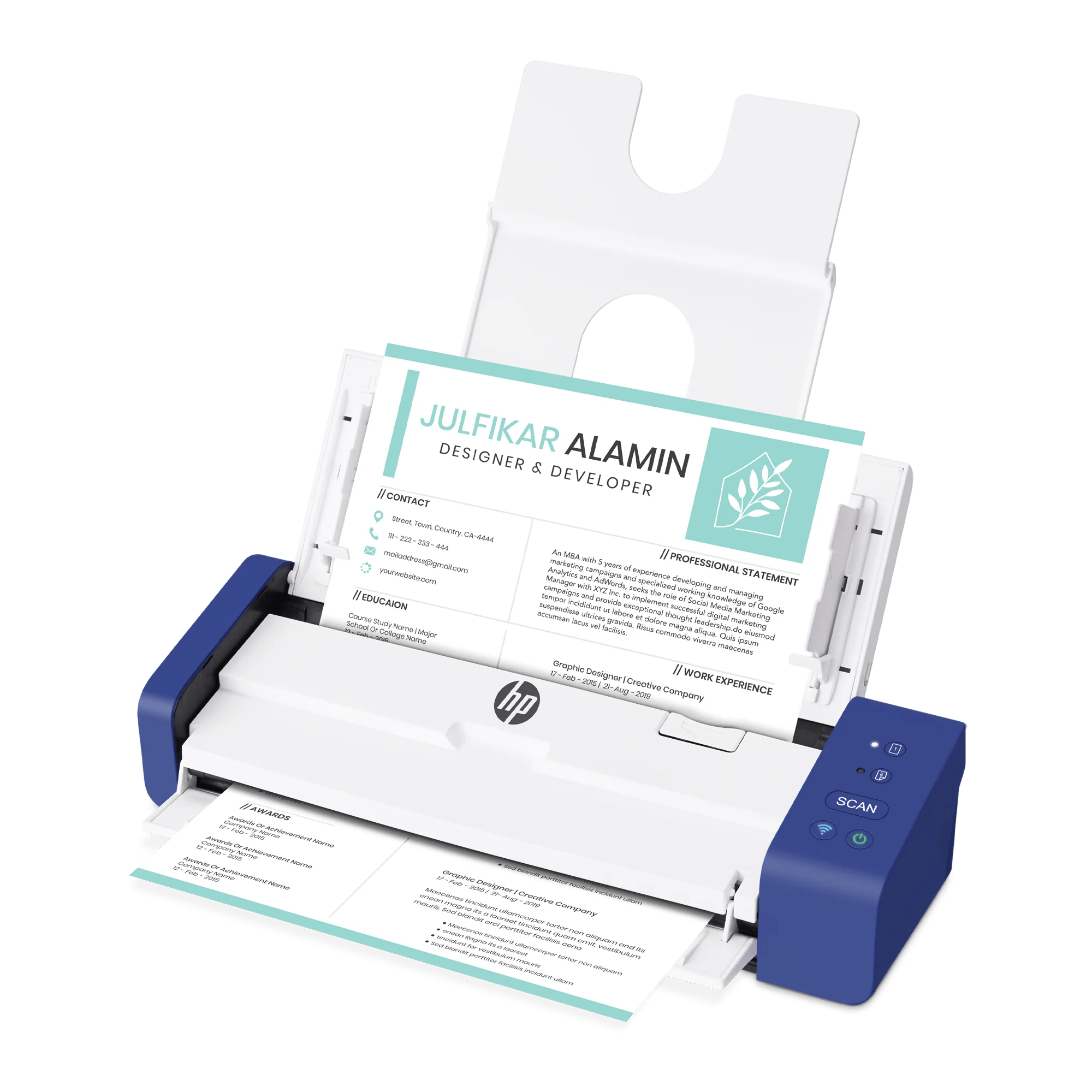 Wireless Double Sided Compact Desktop Document Scanner HP WorkSolutions