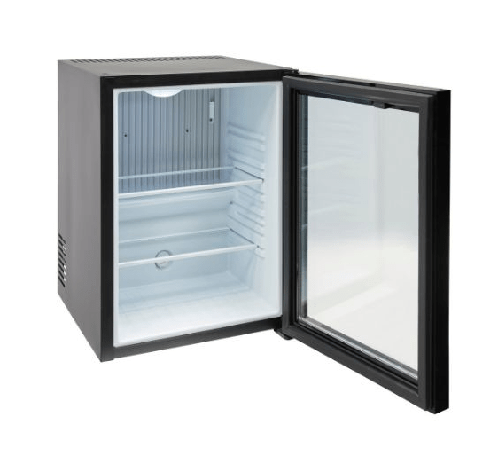 Minibar absorción AUSTRAL 40L, puerta cristal, color negro HQE