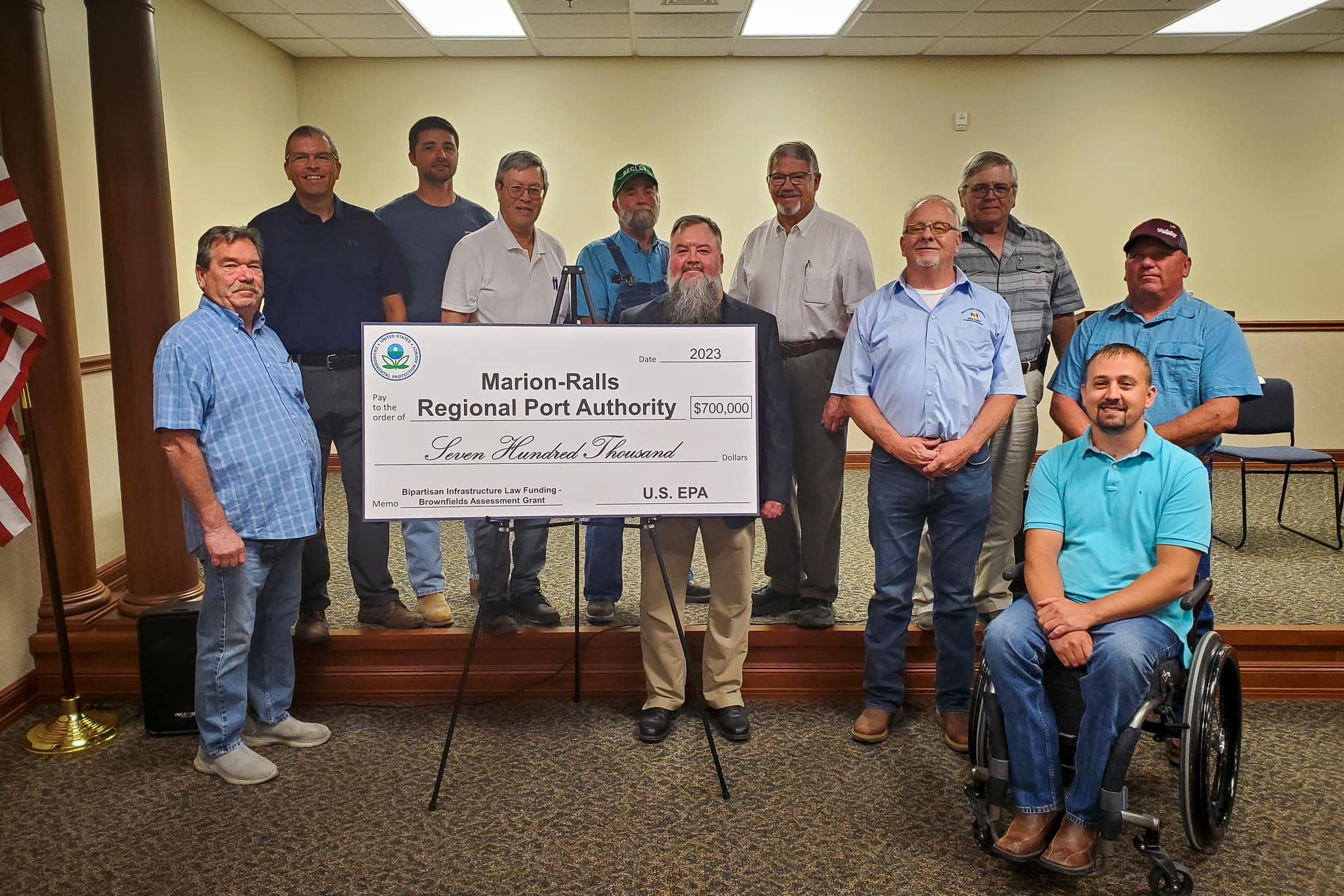 EPA Region 7 Presents 700K Check to MarionRalls Regional Port