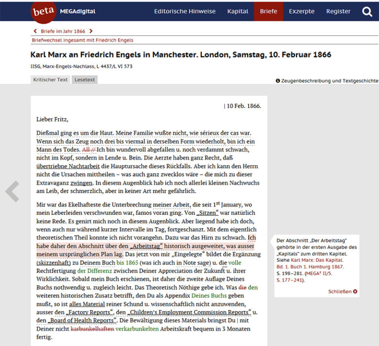 Economic Texts and Letters Karl Marx and Friedrich Engels Go Online