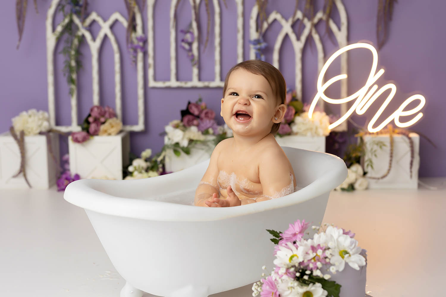 Kitchener Waterloo Pretty Purple Vintage Cake Smash Herakovic Photography