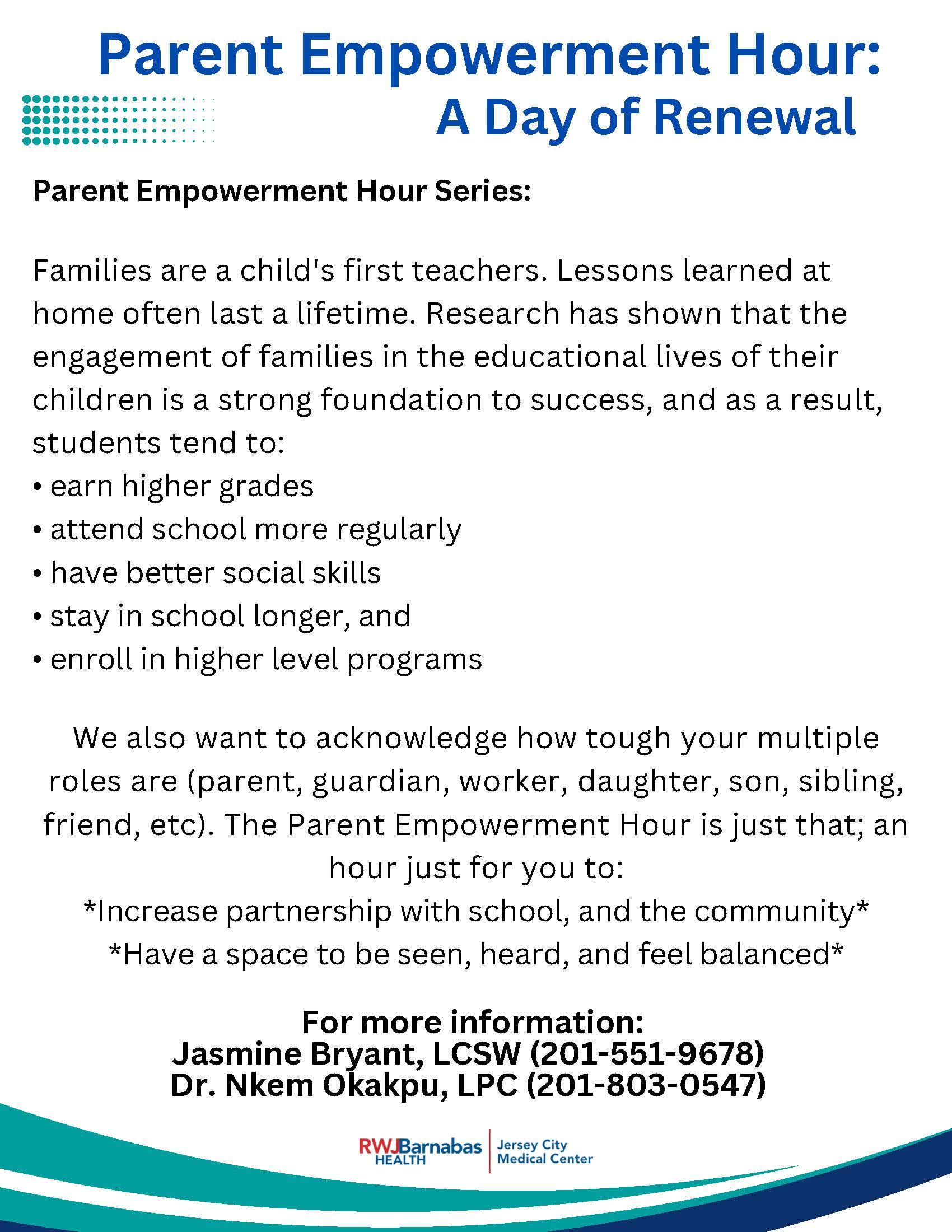 Parent Empowerment Hour Henry Snyder High School