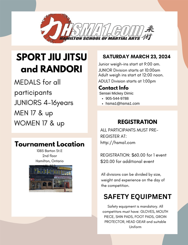 Hamilton School of Martial Arts Jiu Jitsu MMA Kickboxing Ontario