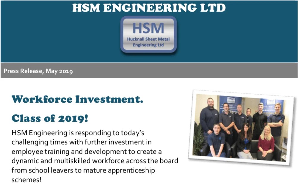 Workforce Investment HSM Engineering Nottingham