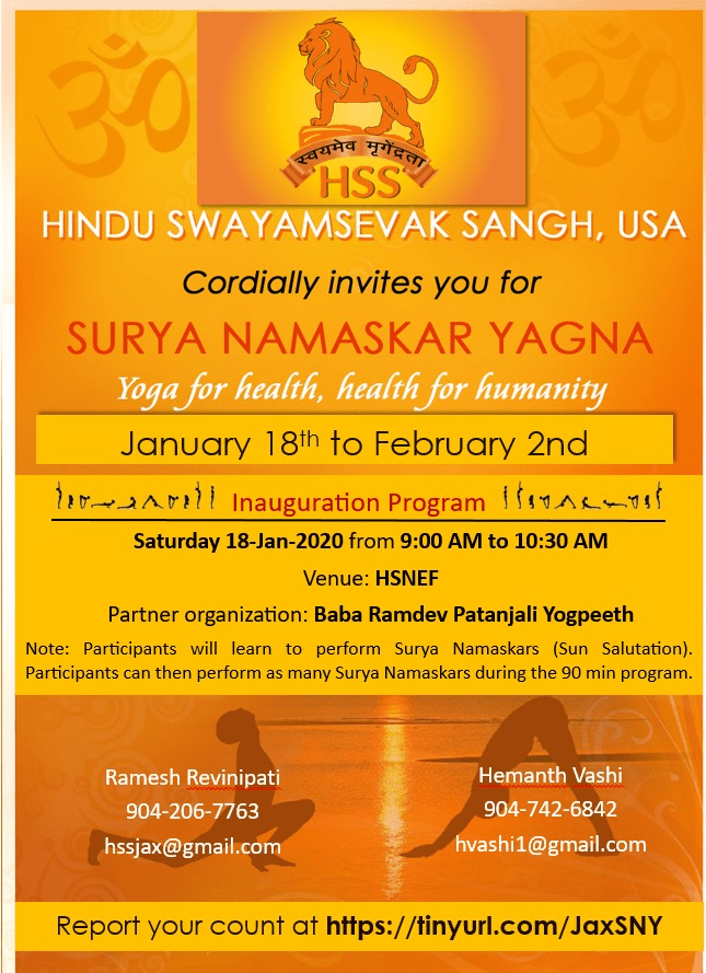 ☀️ Surya Namaskar Yagna At HSNEF Hindu Society Of North East Florida