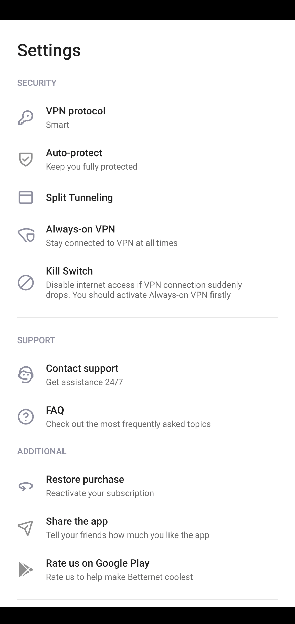 App Features and Settings