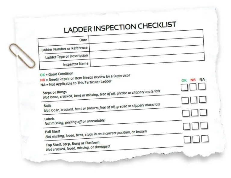 Portable Ladder Self Inspection checklist HSSE WORLD