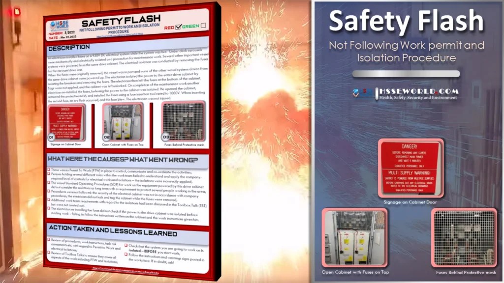 Safety Flash Not Following Work permit and Isolation Procedure