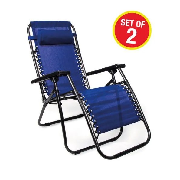Set of Two Zero Gravity Chairs with Cup Holder • Home Shopping Selections