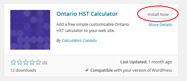 HST Calculator widget for WordPress hstcalculator.ca