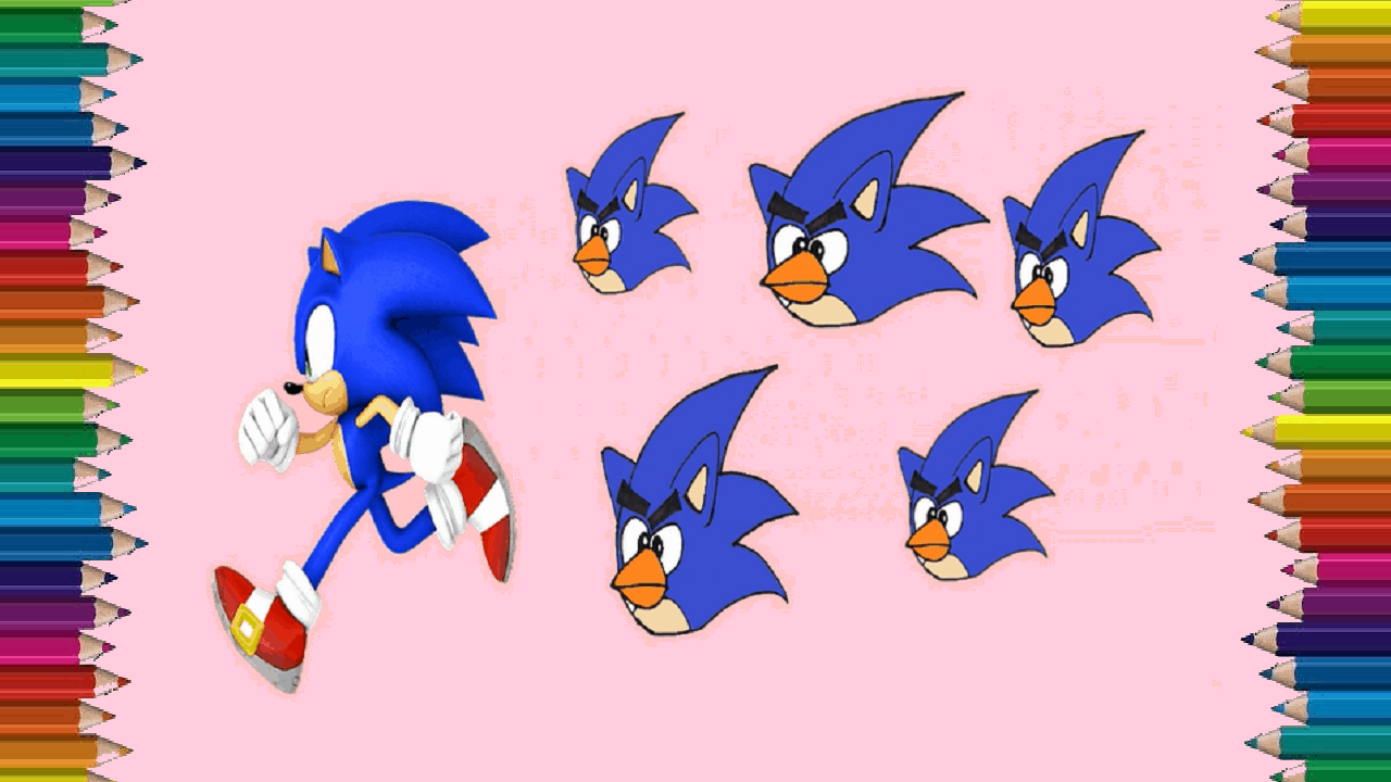 How to draw Angry sonic bird step by step