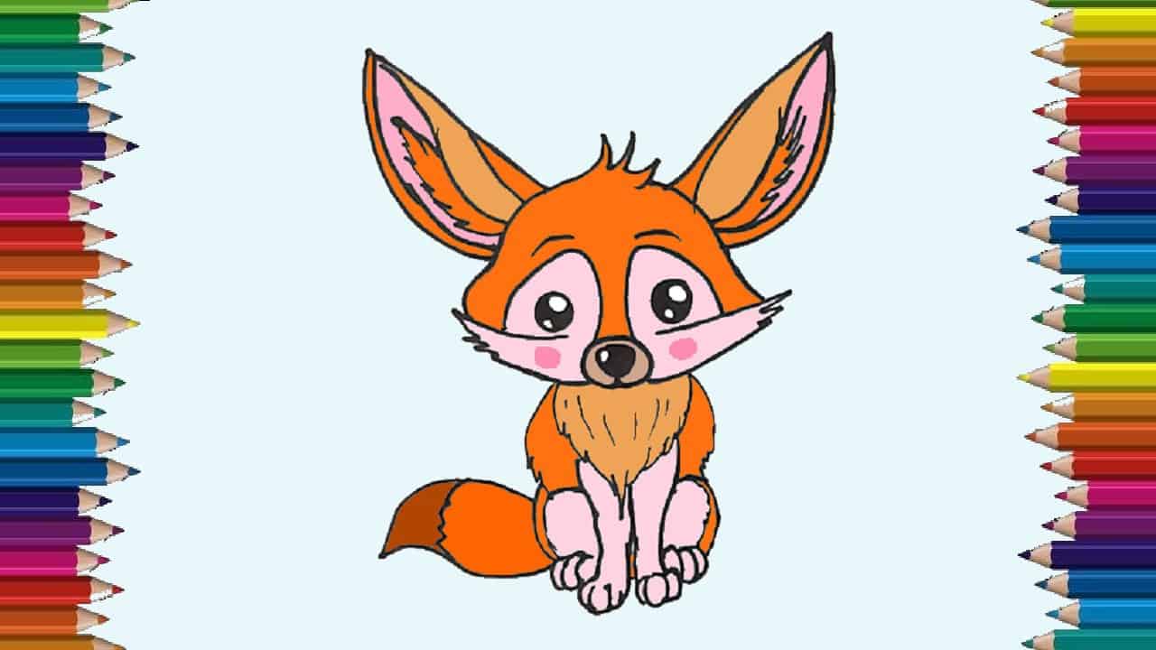 How to draw a fennec fox step by step