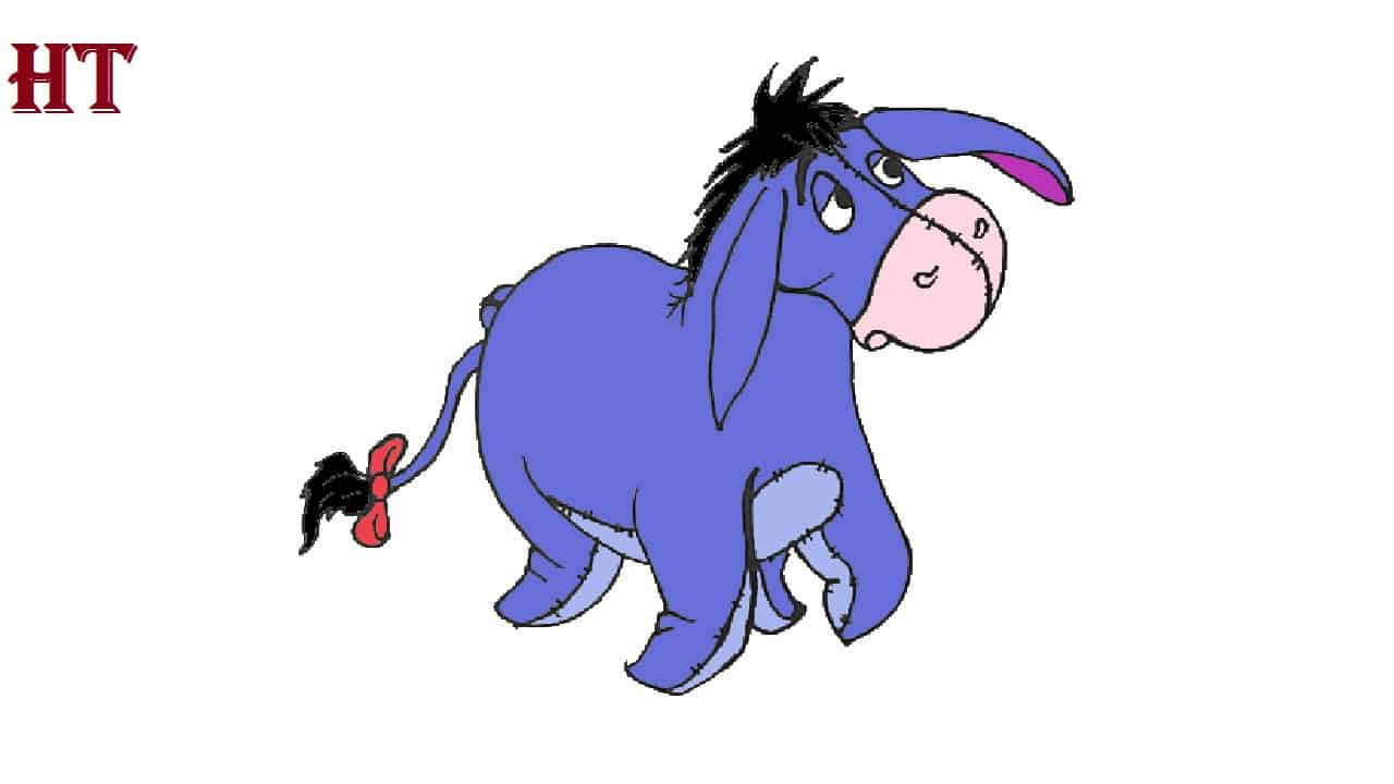 How to draw Eeyore from winnie the pooh for beginners