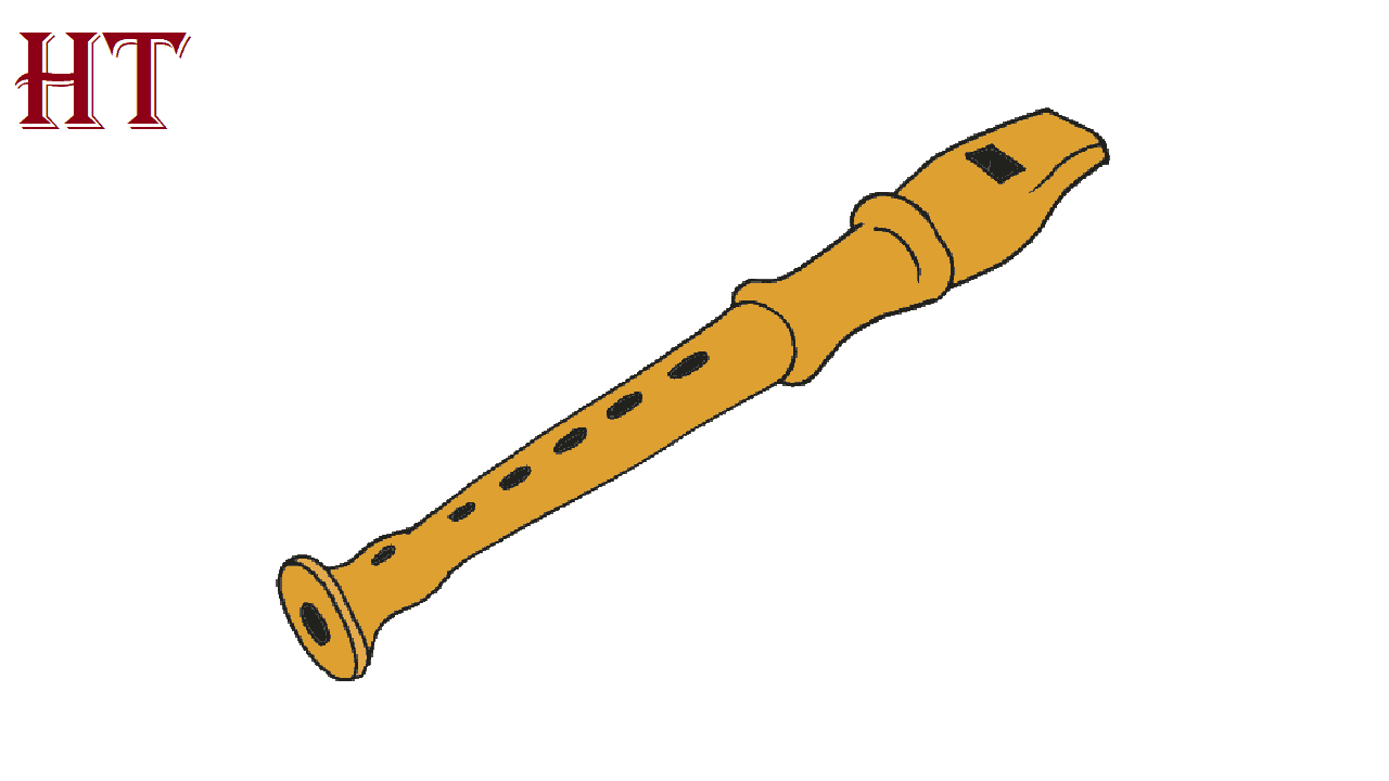 How to Draw a Flute Step by Step
