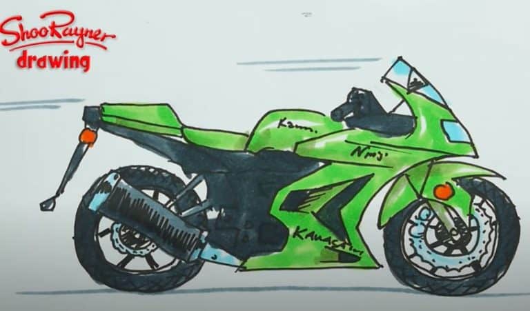 Kwami Step By Step . How to Draw a Motorcycle Step by Step
