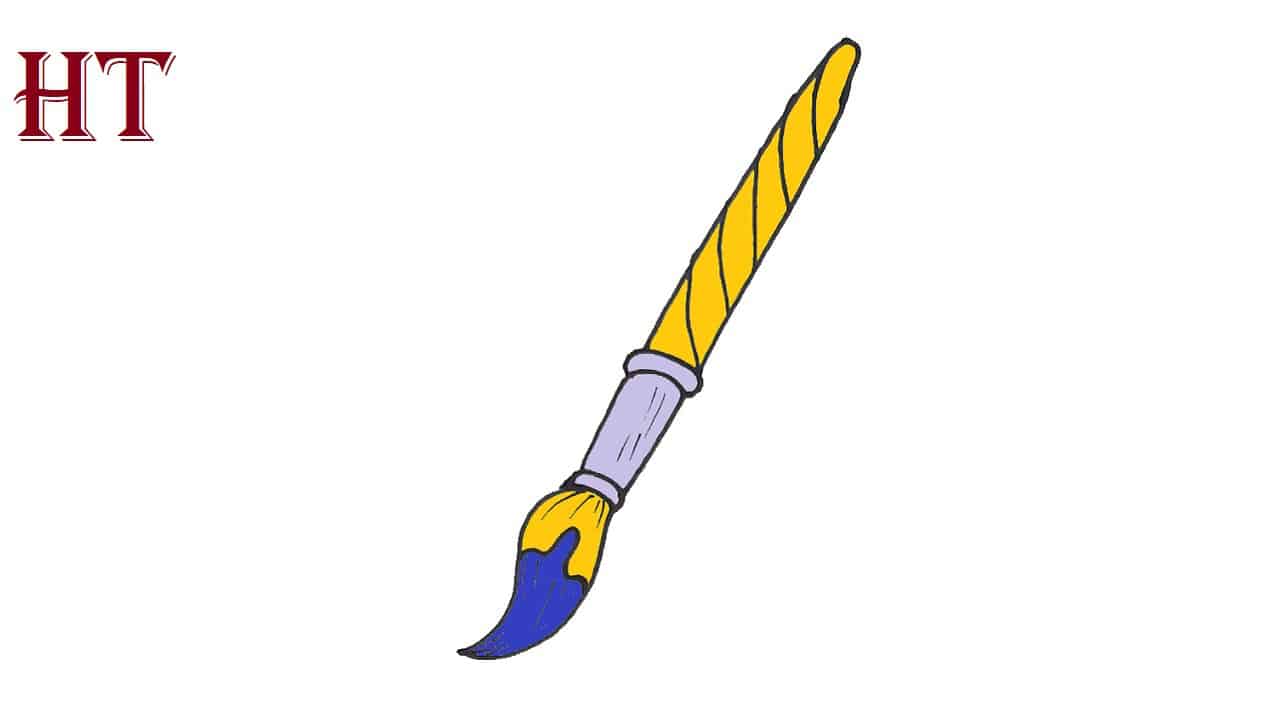 How to Draw A Paintbrush How to draw step by step