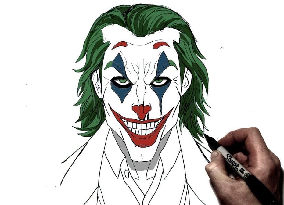 Joker Drawing Step by Step Tutorial