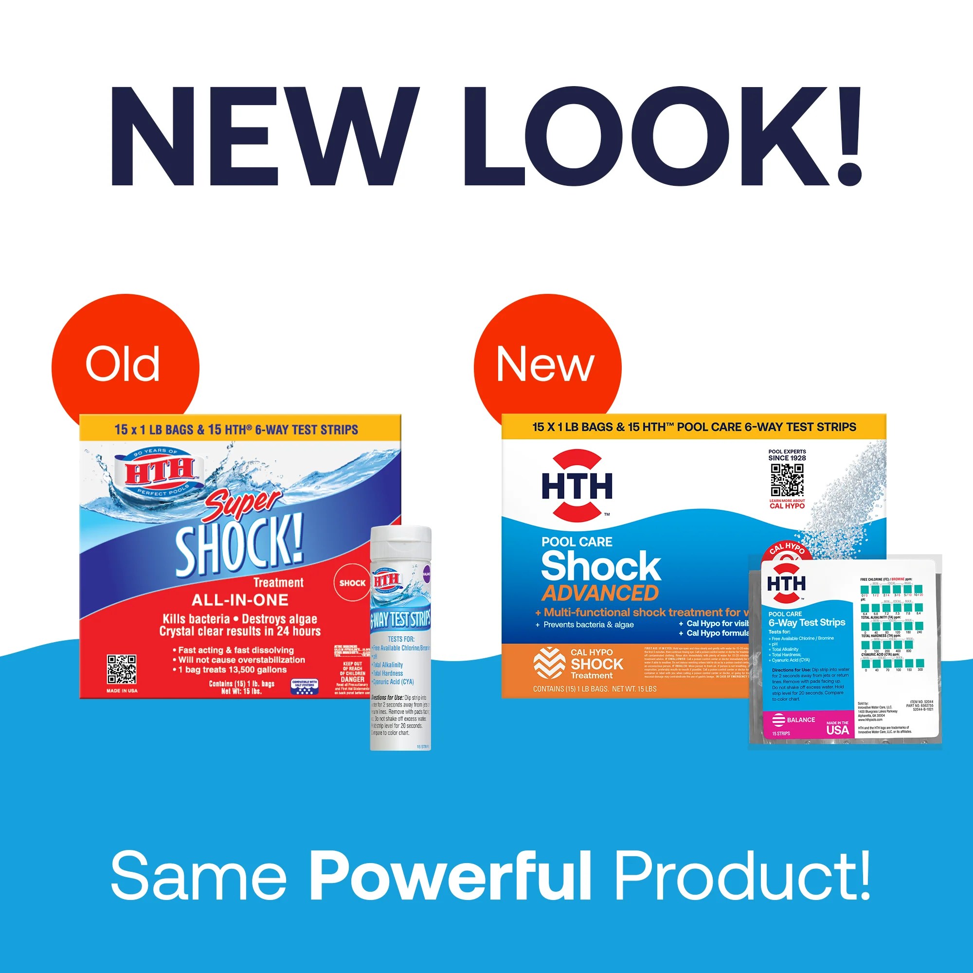 HTH™ Pool Care Shock Advanced with 6Way Test Strips HTH Pools