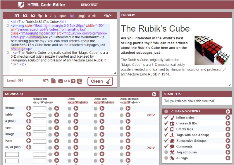 The free online instant HTML code editor