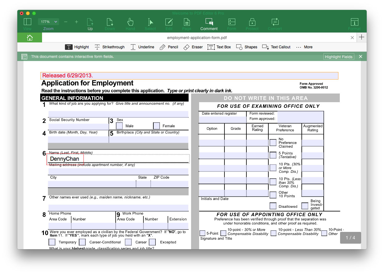 fillininteractivepdfform HTML Online
