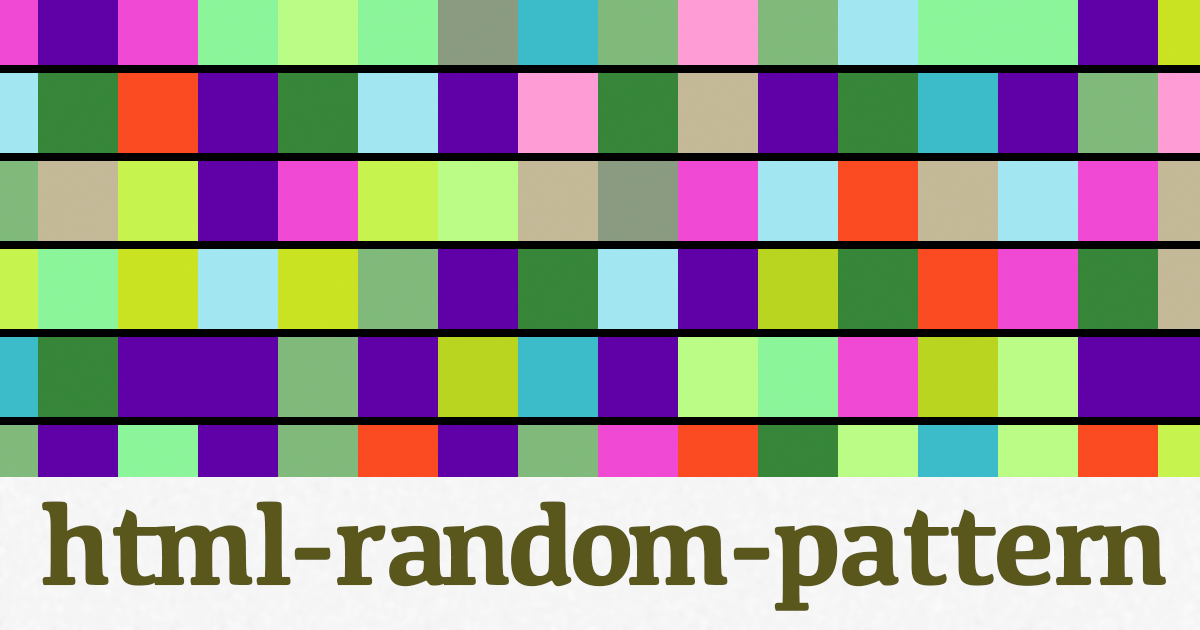 HTML Only "Random" Pattern by alan w. smith
