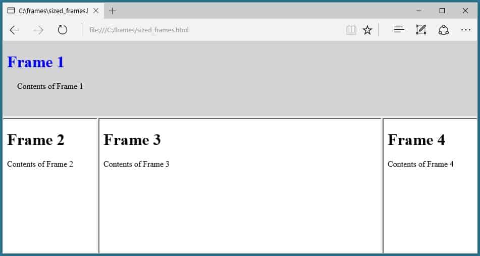 How To Create Frameset Rows And Columns In Html
