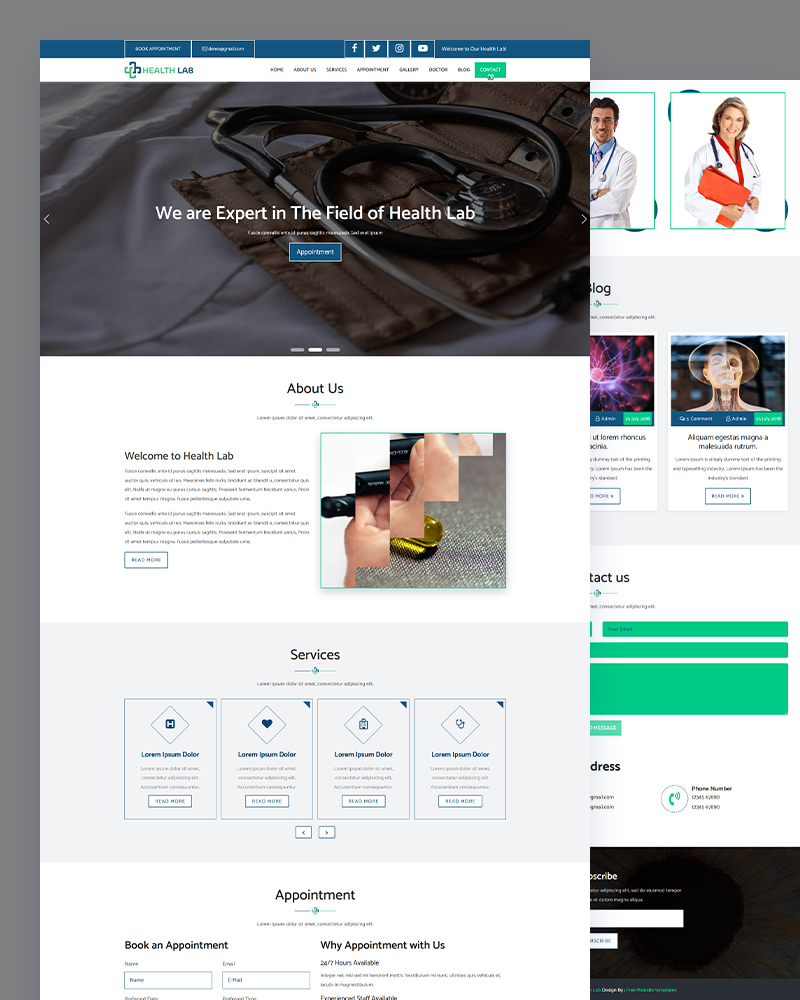Health Lab Free Medical Responsive site Template