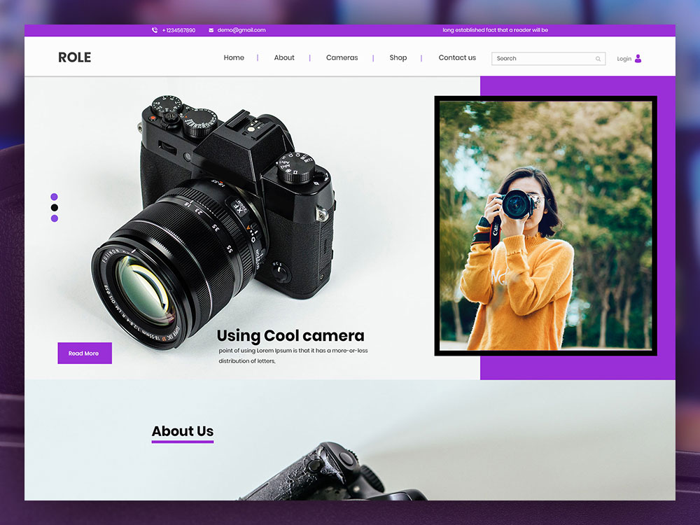 Role Camera Shop PSD Template