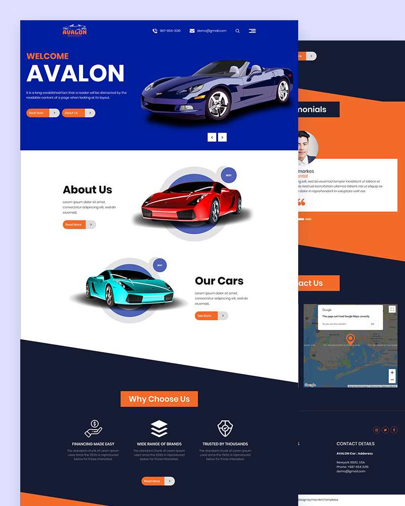 Avalon Free Car Dealer PSD