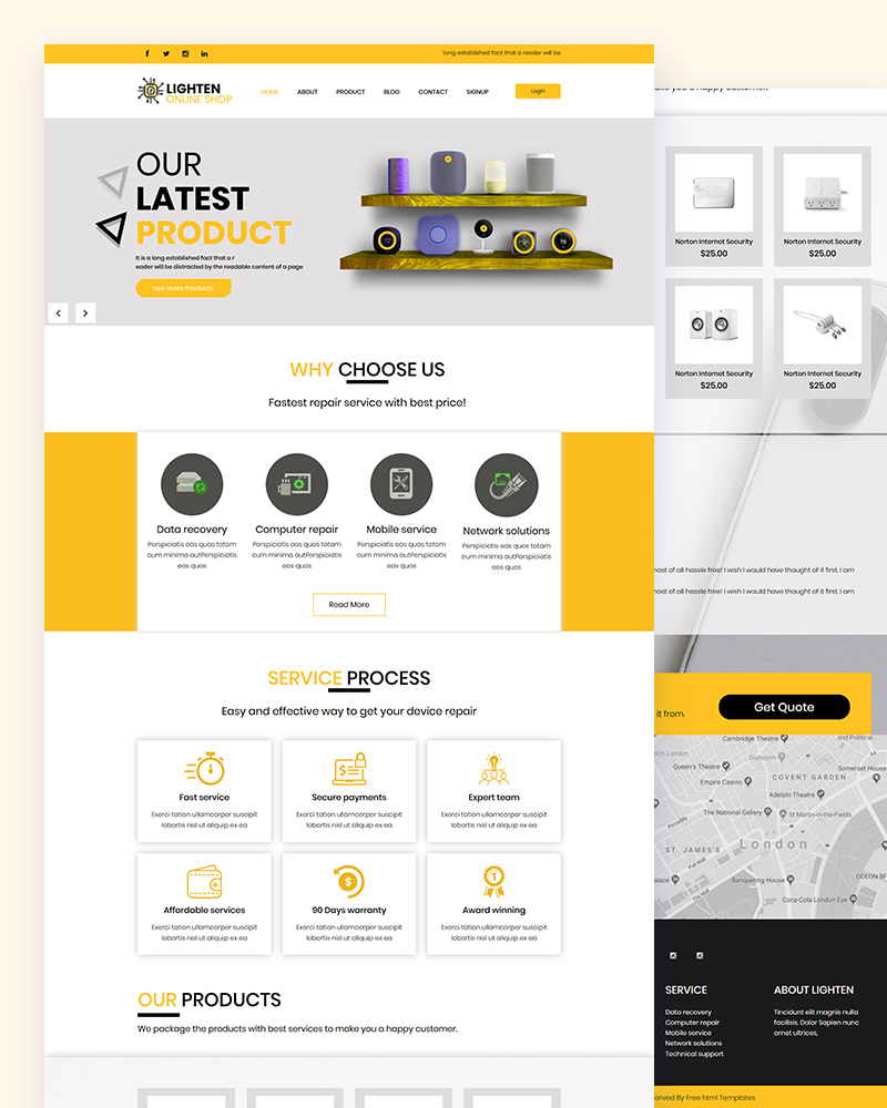 Lighten Free Electronic Html Template