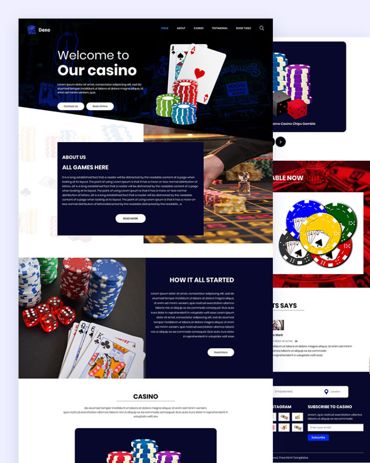 Casino Html Free Template FREE PRINTABLE TEMPLATES