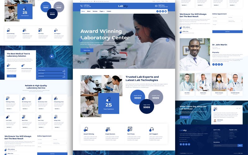 Laboratory site Template Free Download HTML Codex