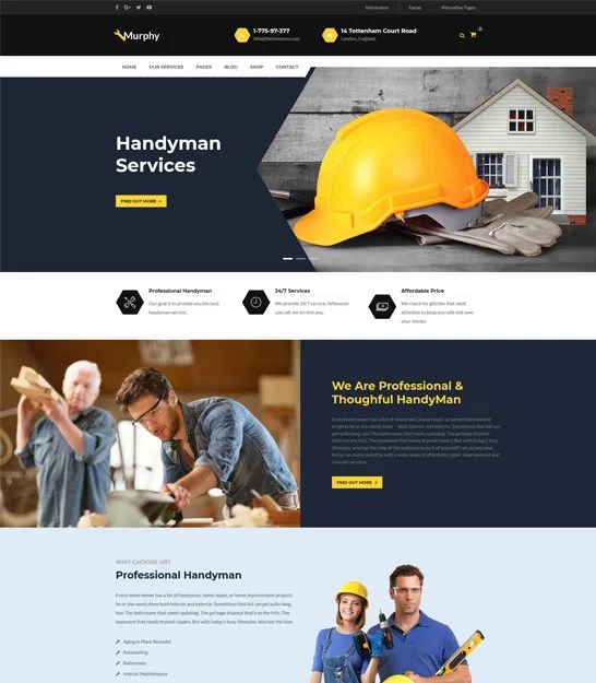 Murphy Home Maintenance, Repair Service HTML Template.