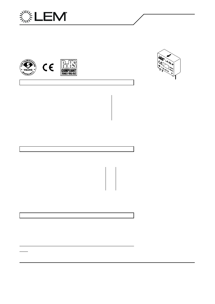 LA55P_07 datasheet(1/2 Pages) LEM Current Transducer