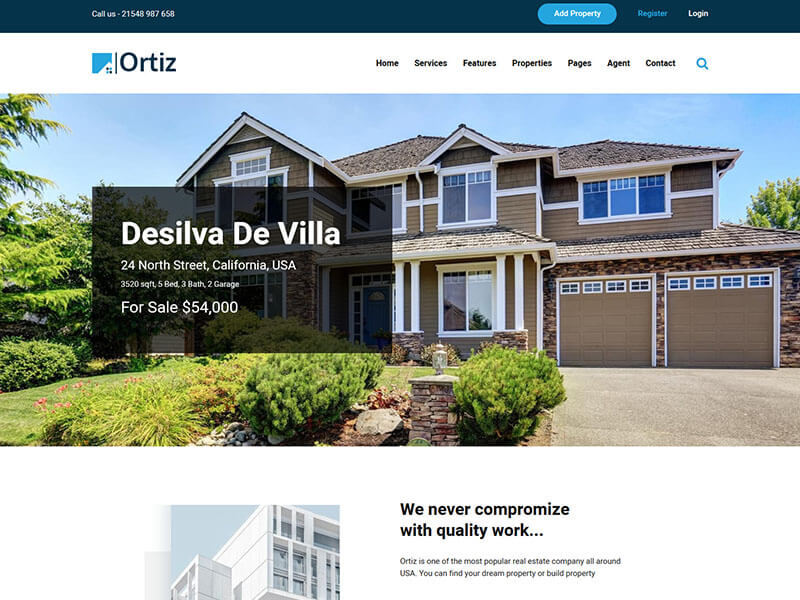 Ortiz Real Estate HTML5 Template HTML Lib