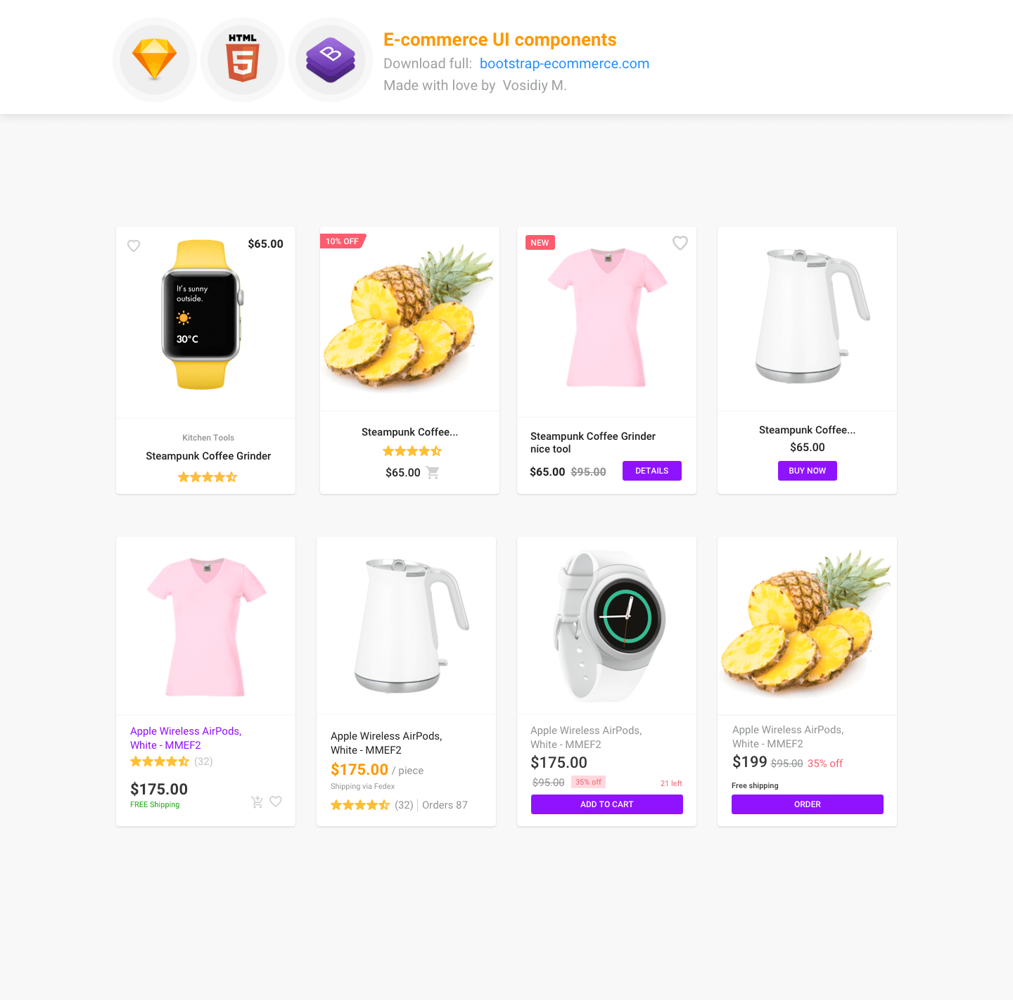 Bootstrap Free responsive HTML5 Bootstrap UI Kit