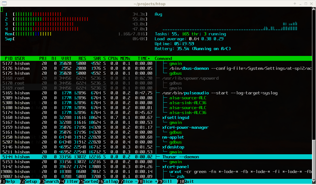 htop an interactive process viewer