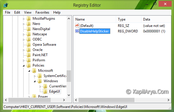 [How To] Disable "Help Tips" In Windows 8.1