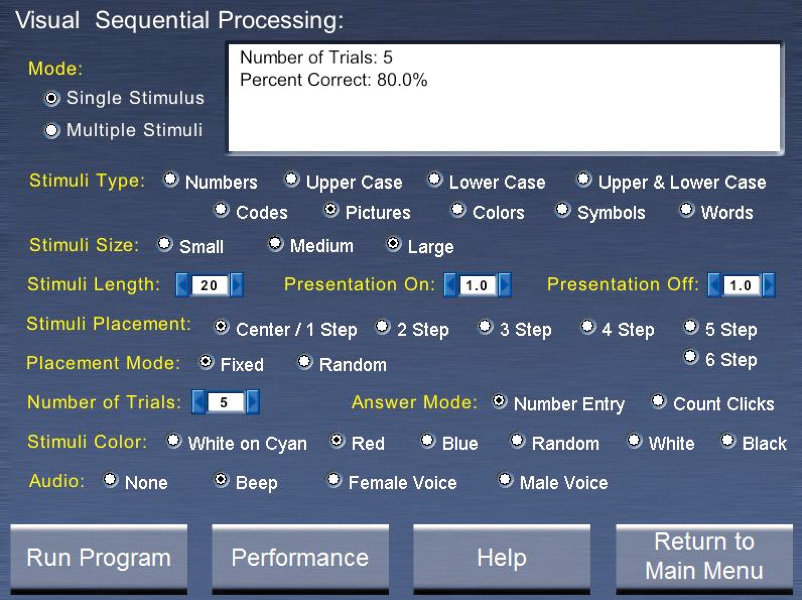 CPT Computerized Perceptual Processing HTS Home Vision Therapy