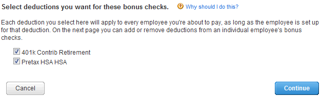 Creating bonus checks for Intuit Full Service Payroll