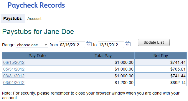 Set up pay stub access for an employee or contractor