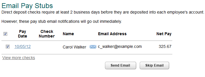Send pay stub email notification