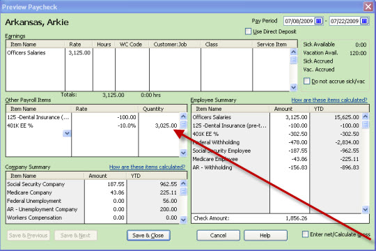 Calculate 401k contribution after all 125 pretax deductions